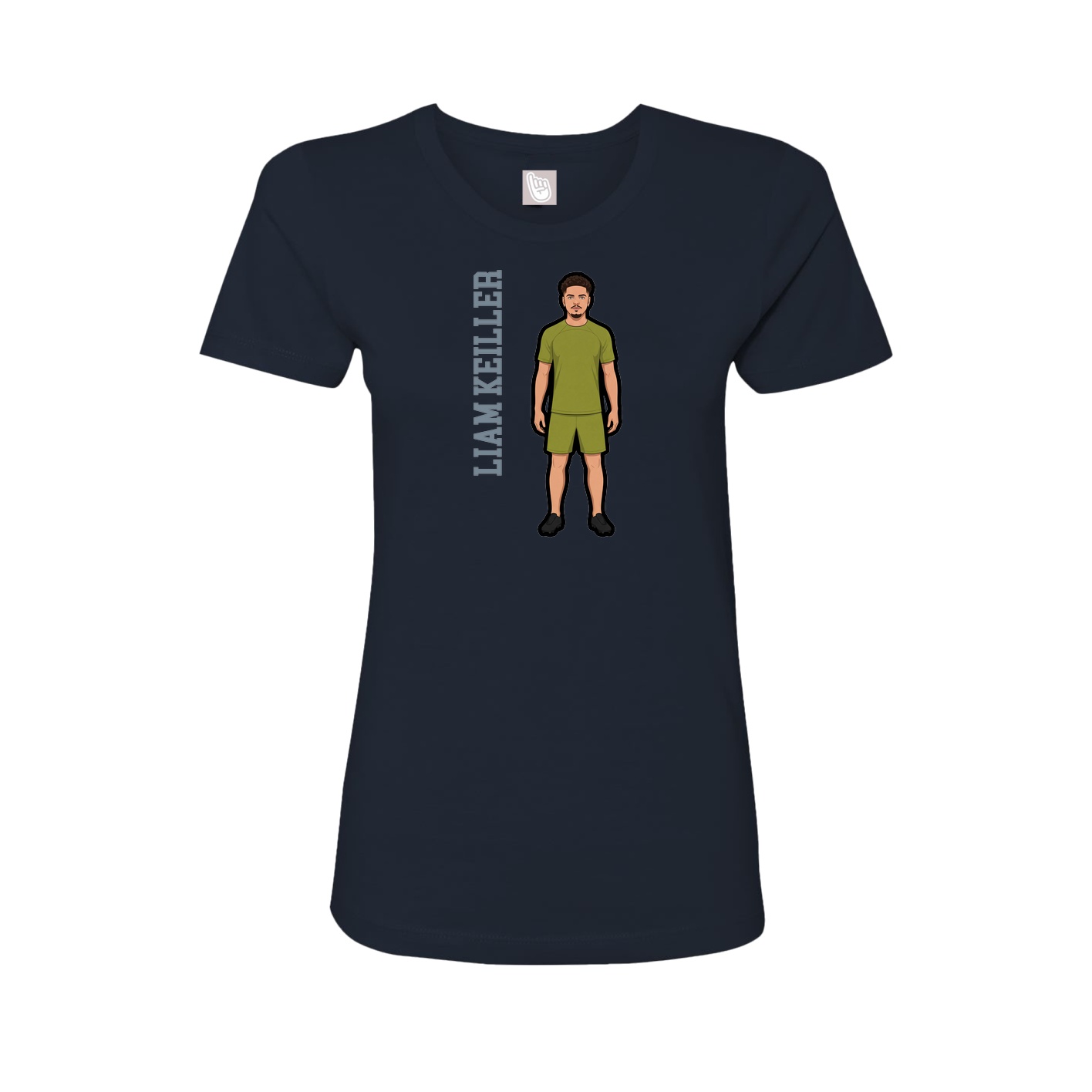 Fitted Women's Tee — Name Vertical in Navy