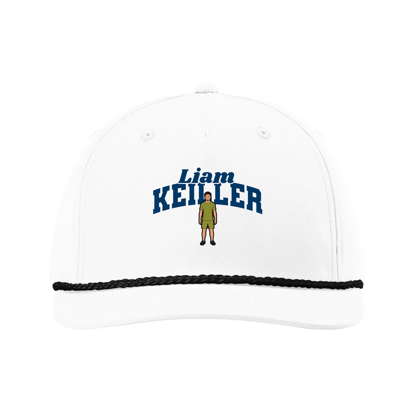 Five-Panel Classic Rope Cap — Signature Arch in White