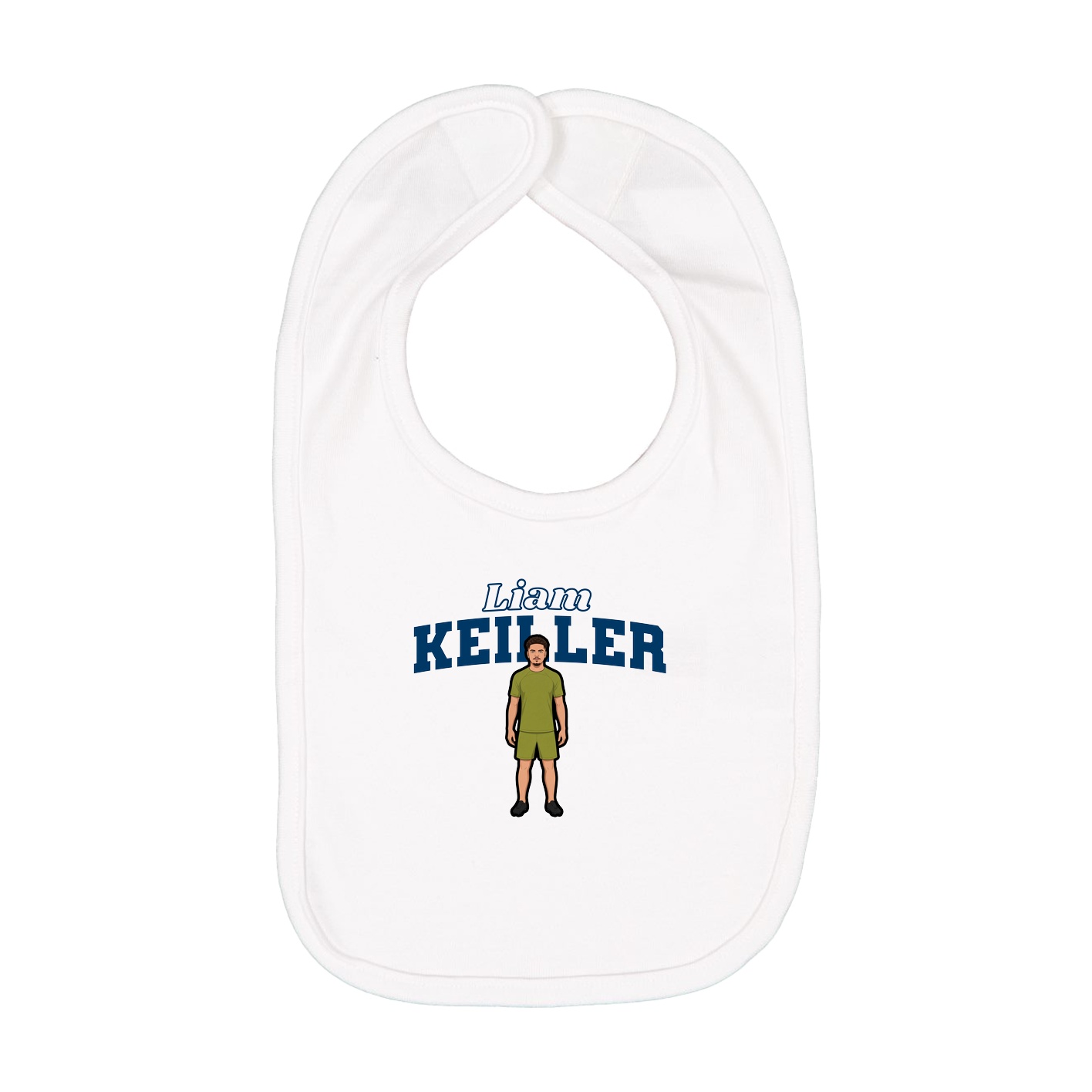 Infant Bib — Name Arch in White