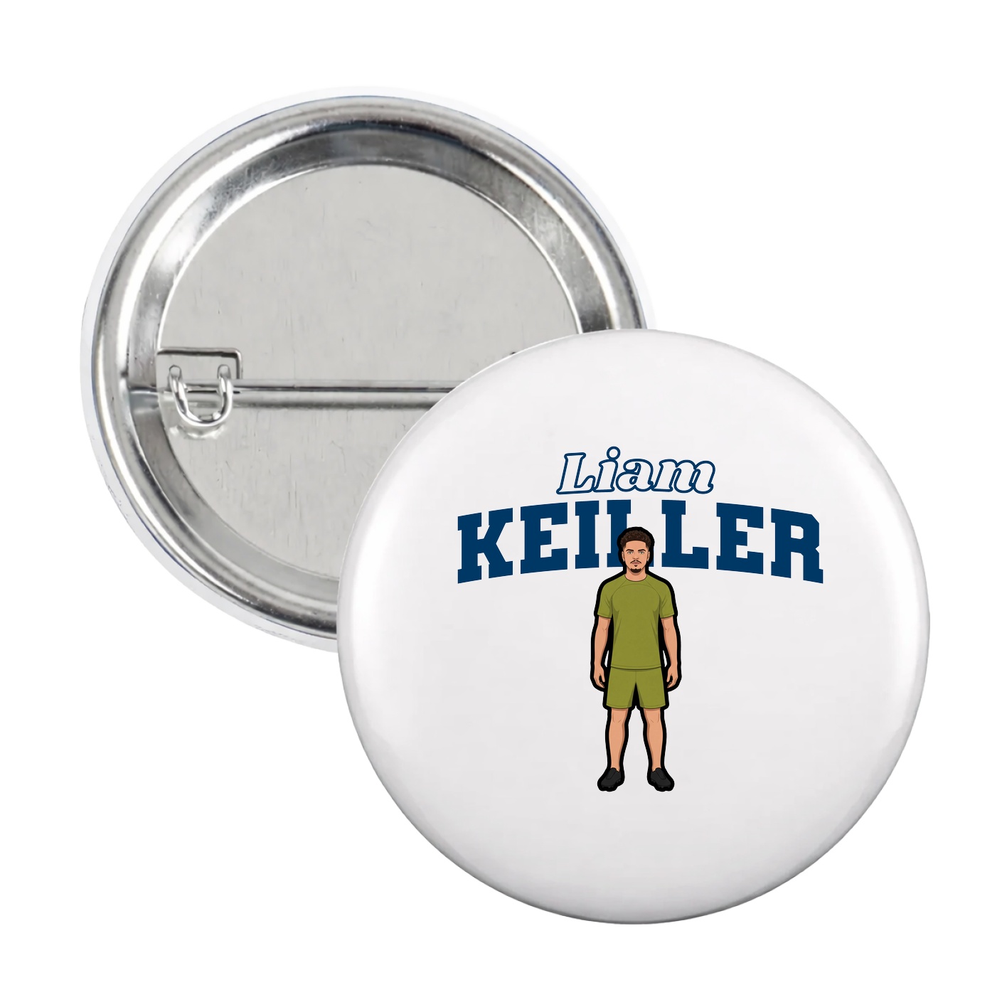 Game Day Button — Name Arch in White
