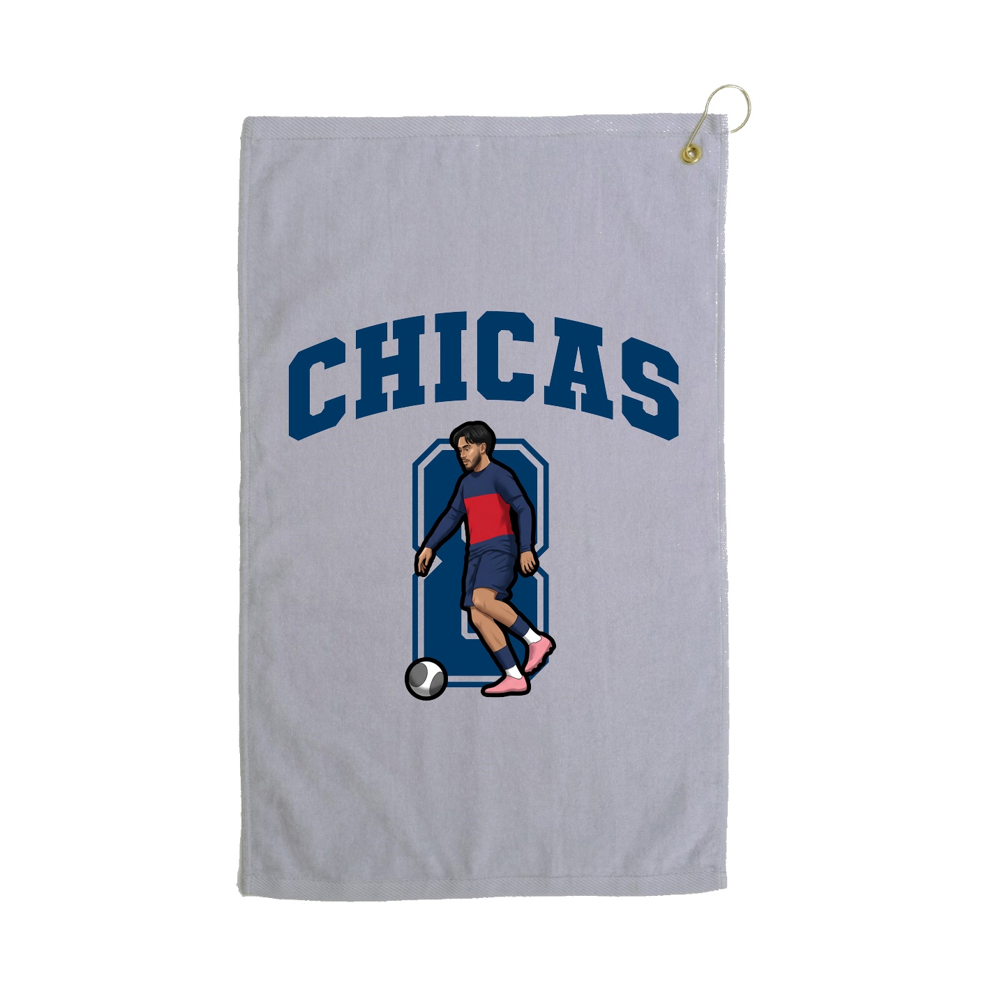 Golf Towel — Number in Grey