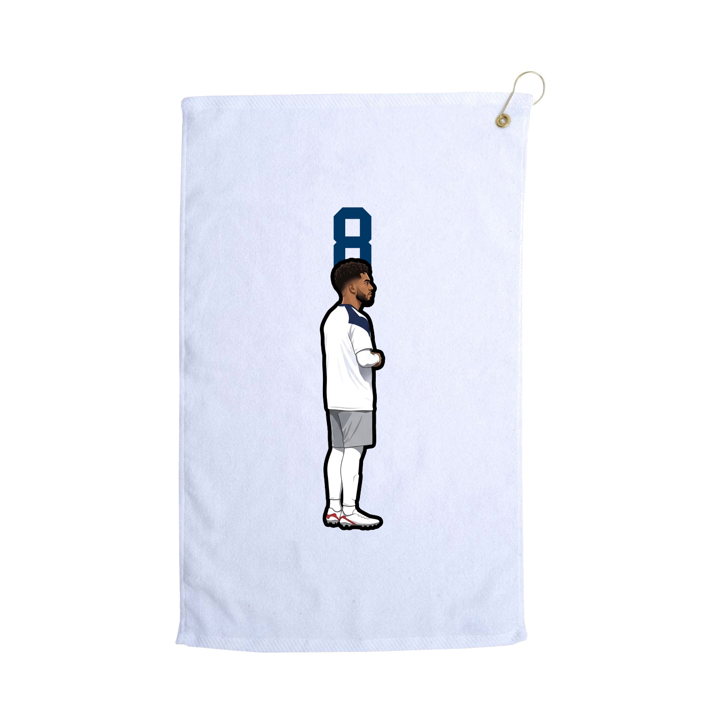Golf Towel — Number Top in White