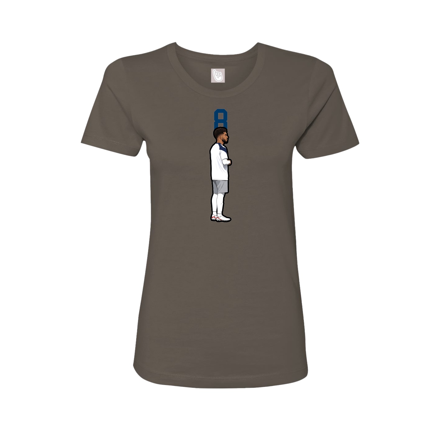 Fitted Women's Tee — Number Top in Grey