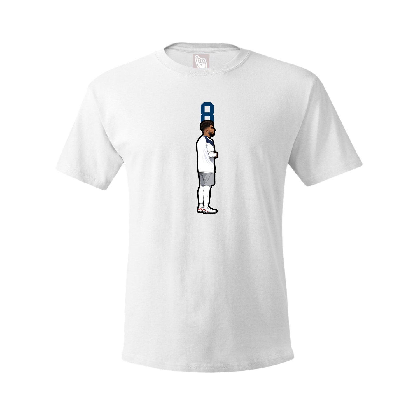 Youth Tee — Number Top in White