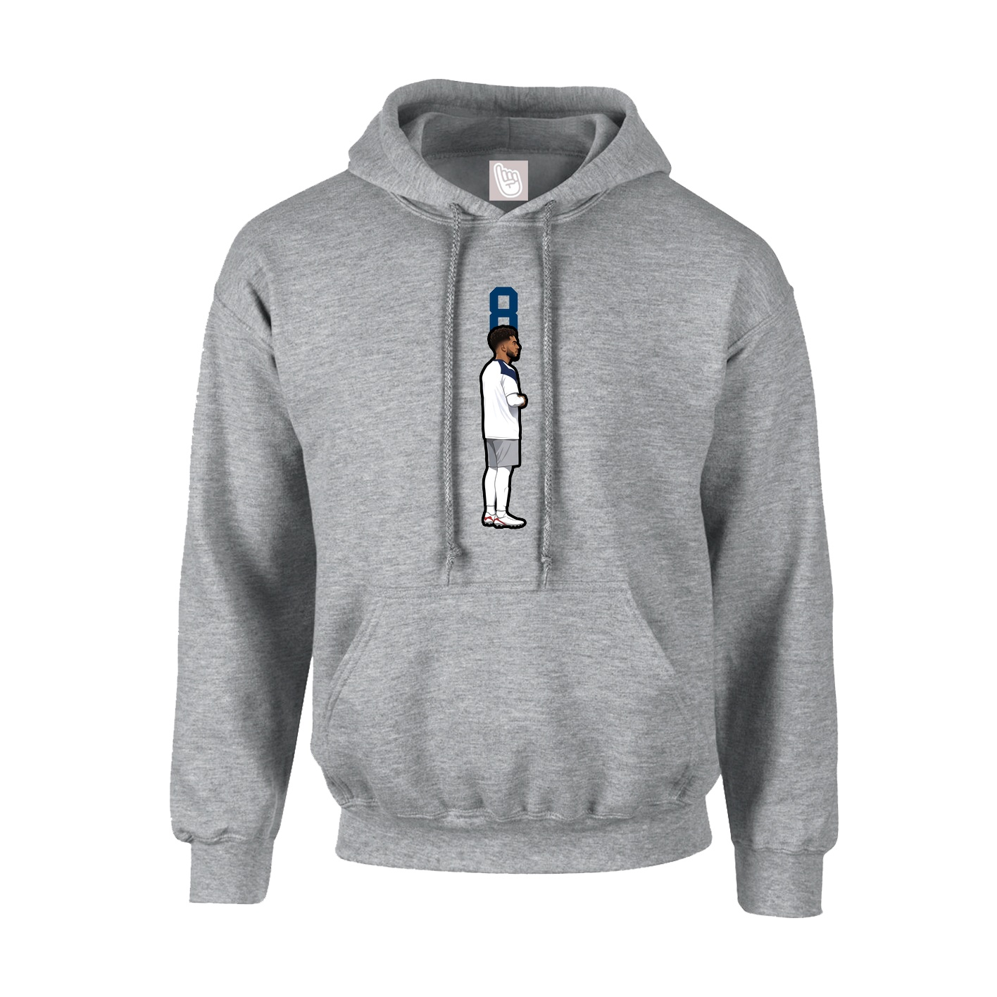 Hoodie — Number Top in Grey