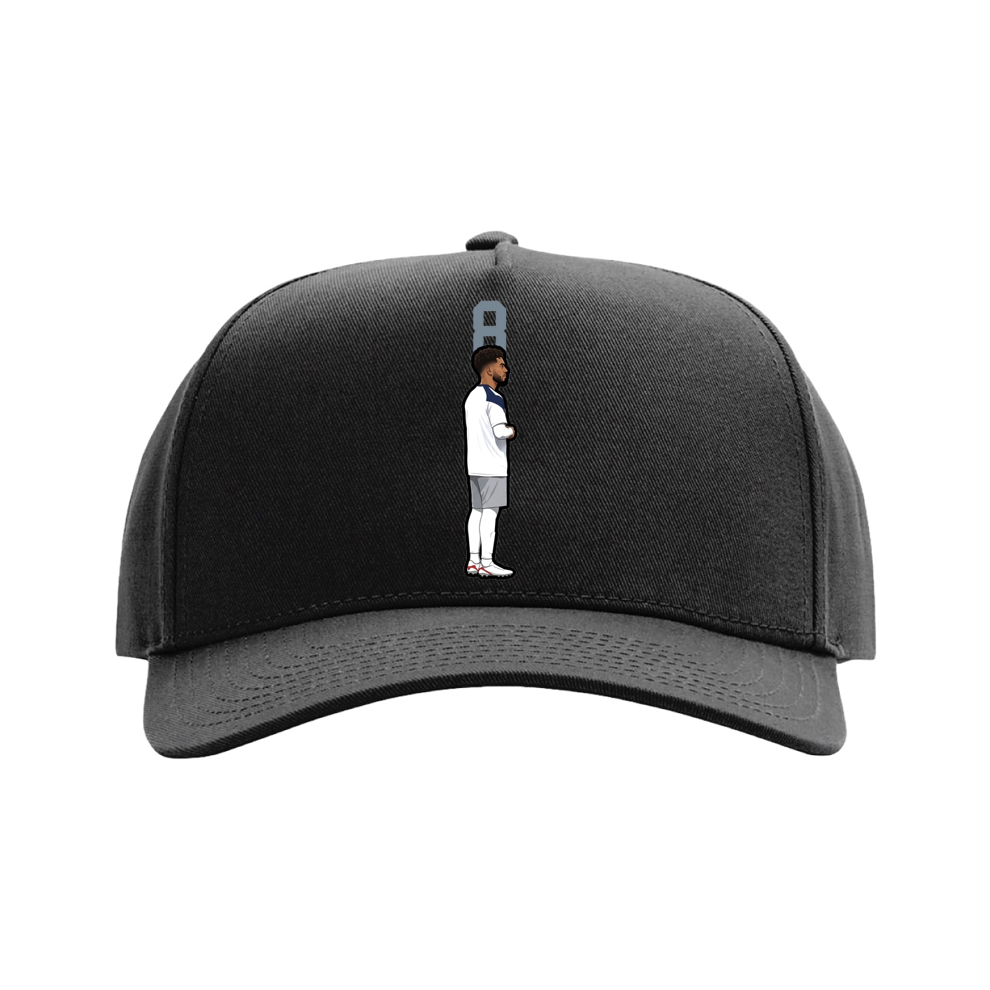 Full Fabric Five-Panel Champ Cap — Number Top in Black