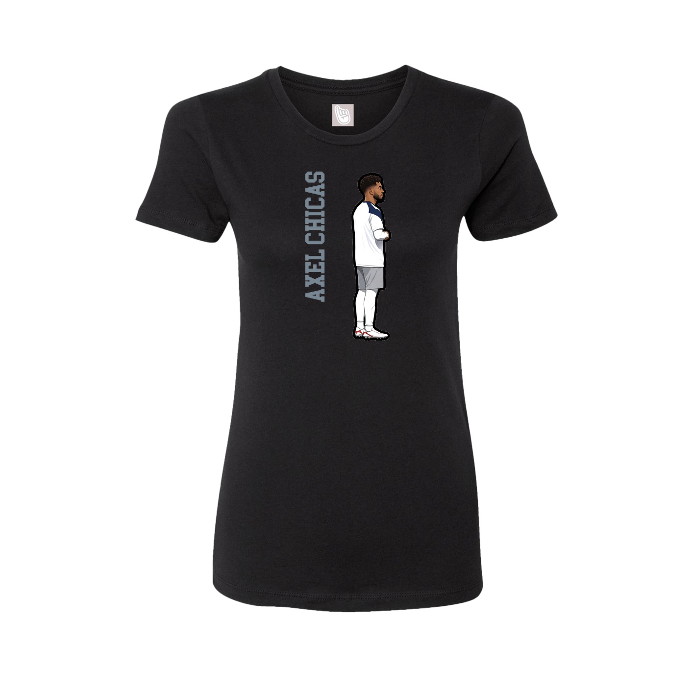 Fitted Women's Tee — Name Vertical in Black