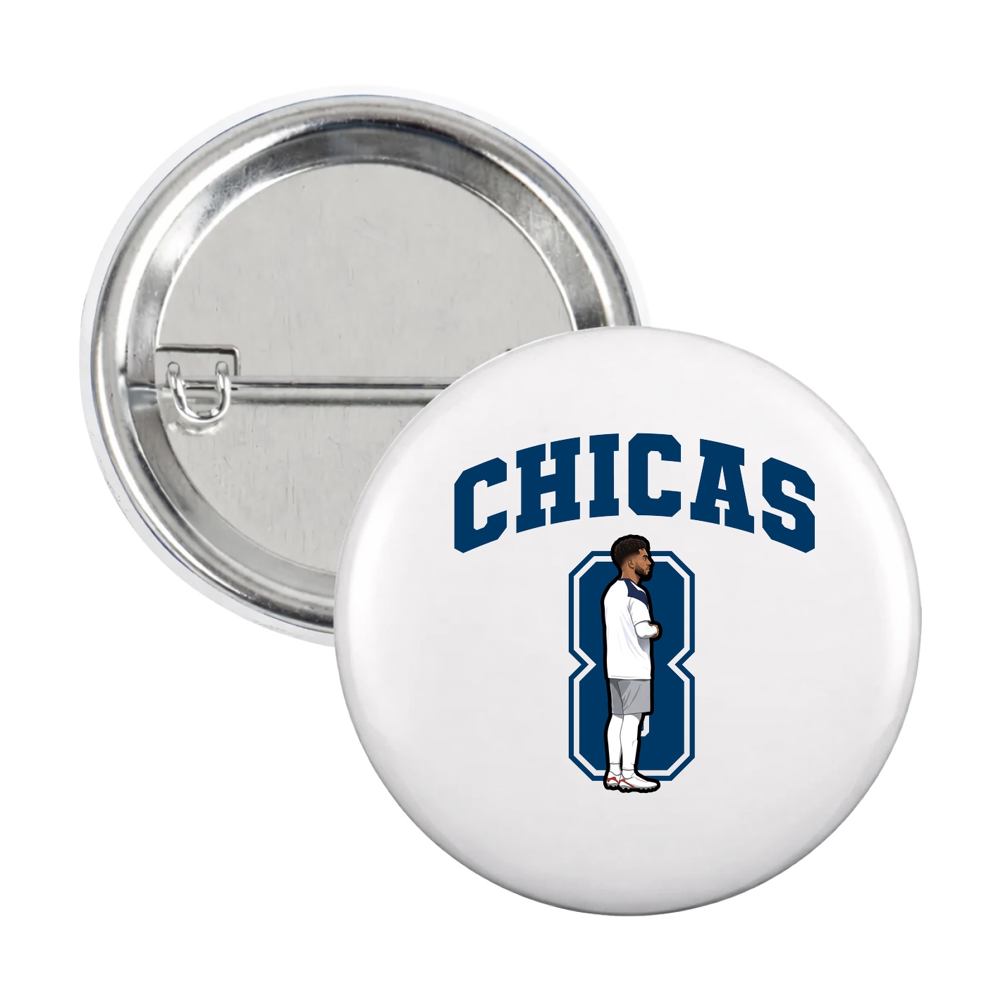 Game Day Button — Number in White