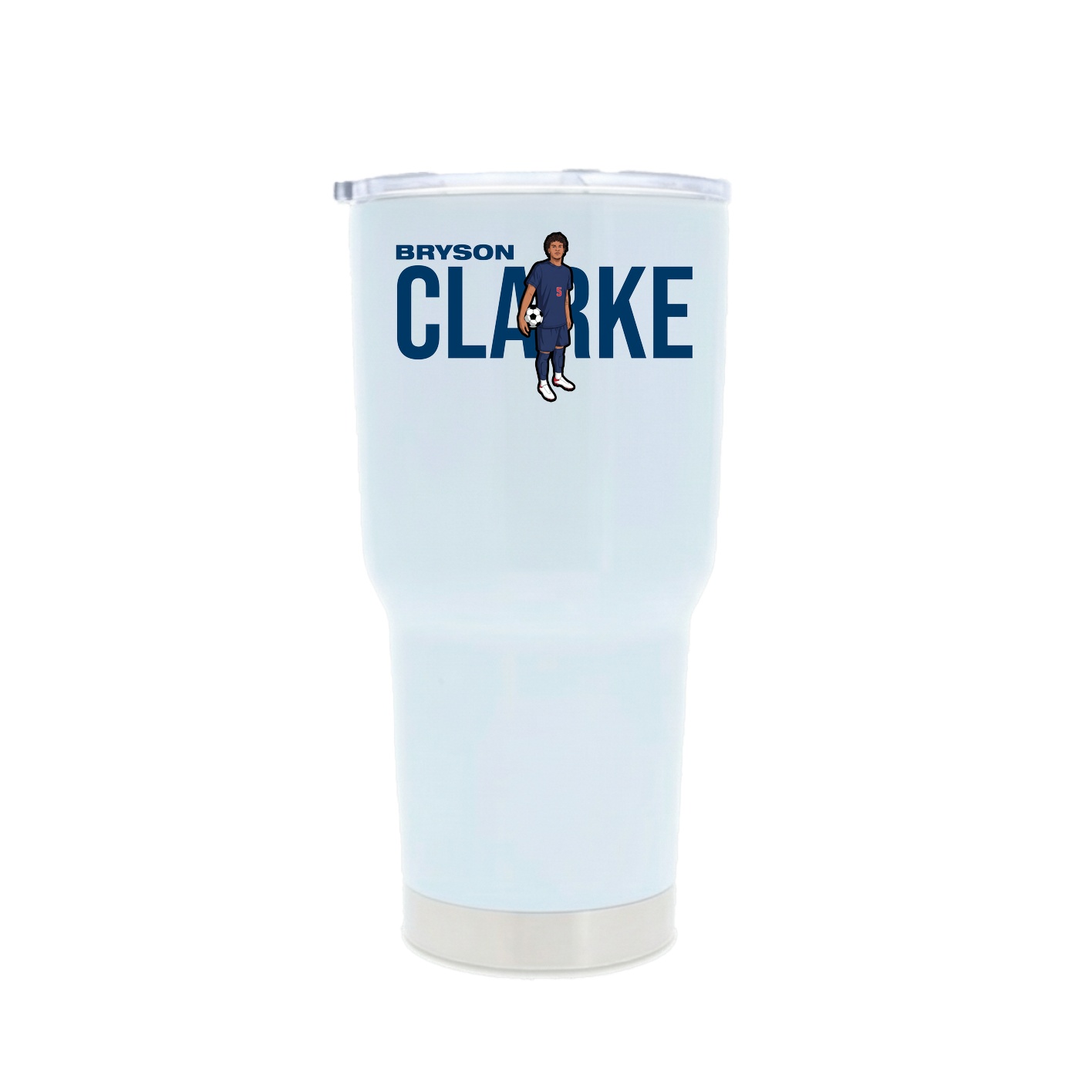 30oz Stainless Steel Tumbler — Player Name in White