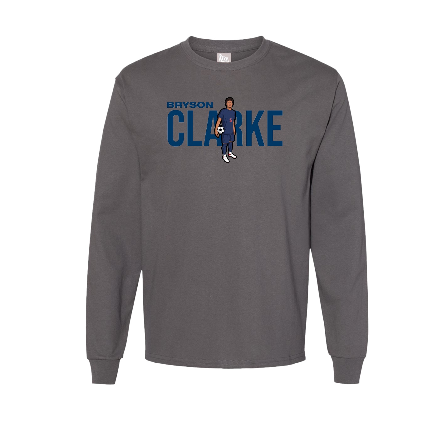 Long Sleeve Tee — Player Name in Grey