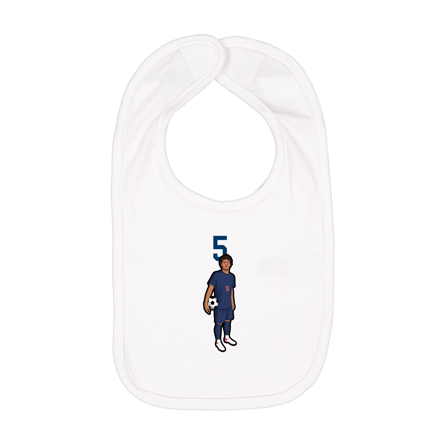 Infant Bib — Number Top in White
