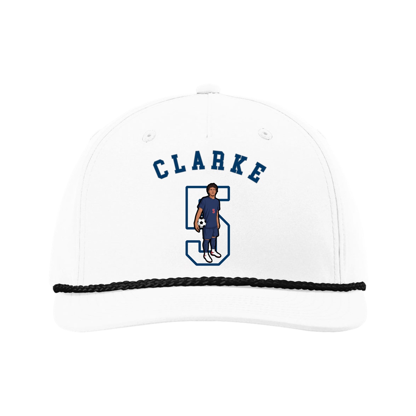 Five-Panel Classic Rope Cap — Shirsey Arch in White