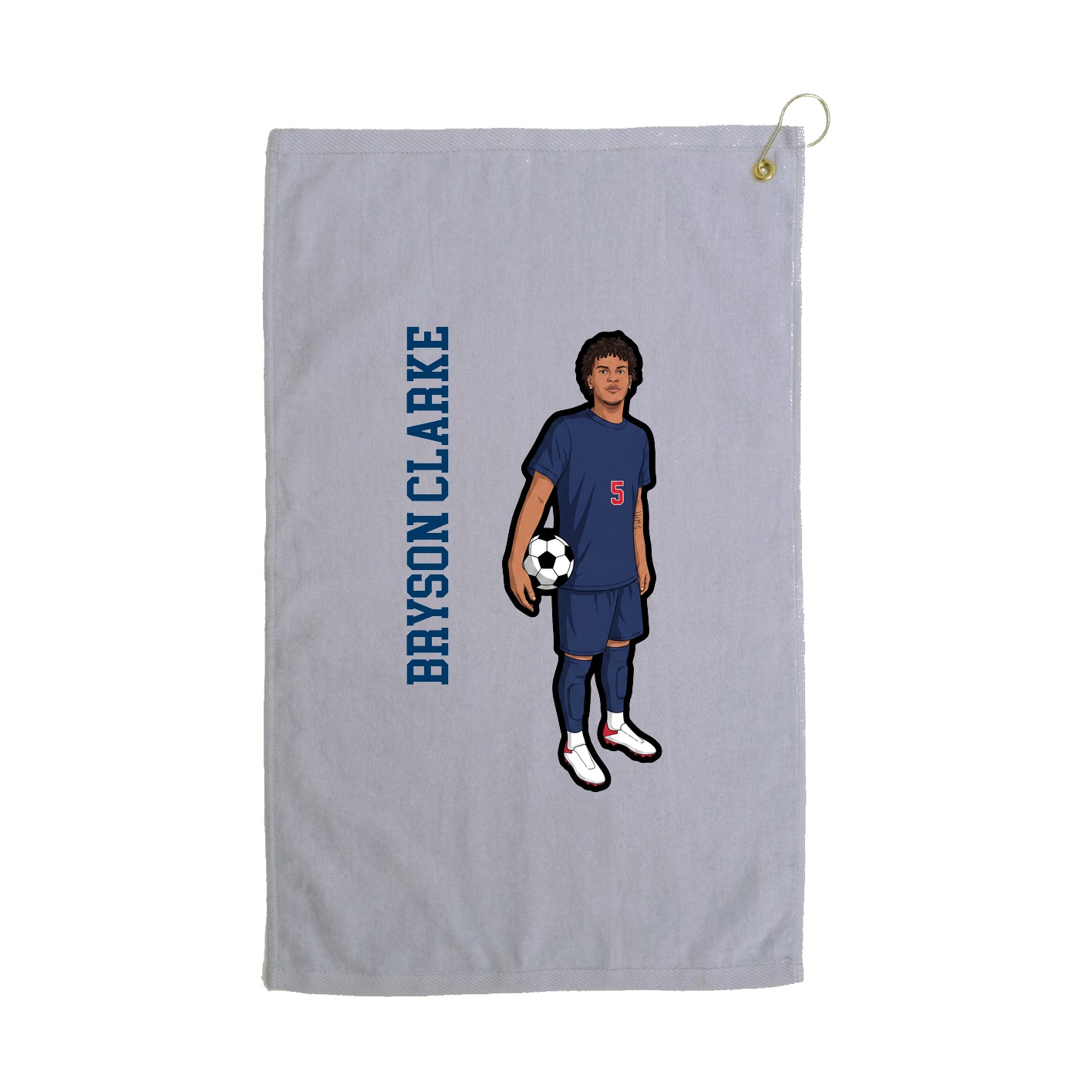 Golf Towel — Name Vertical in Grey