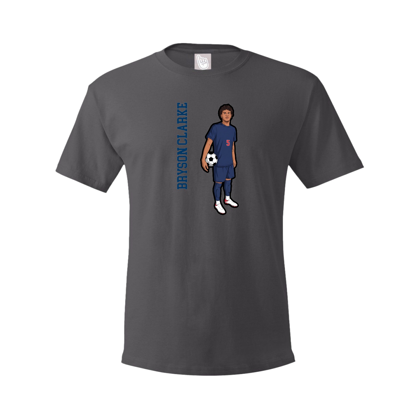 Tee — Name Vertical in Grey