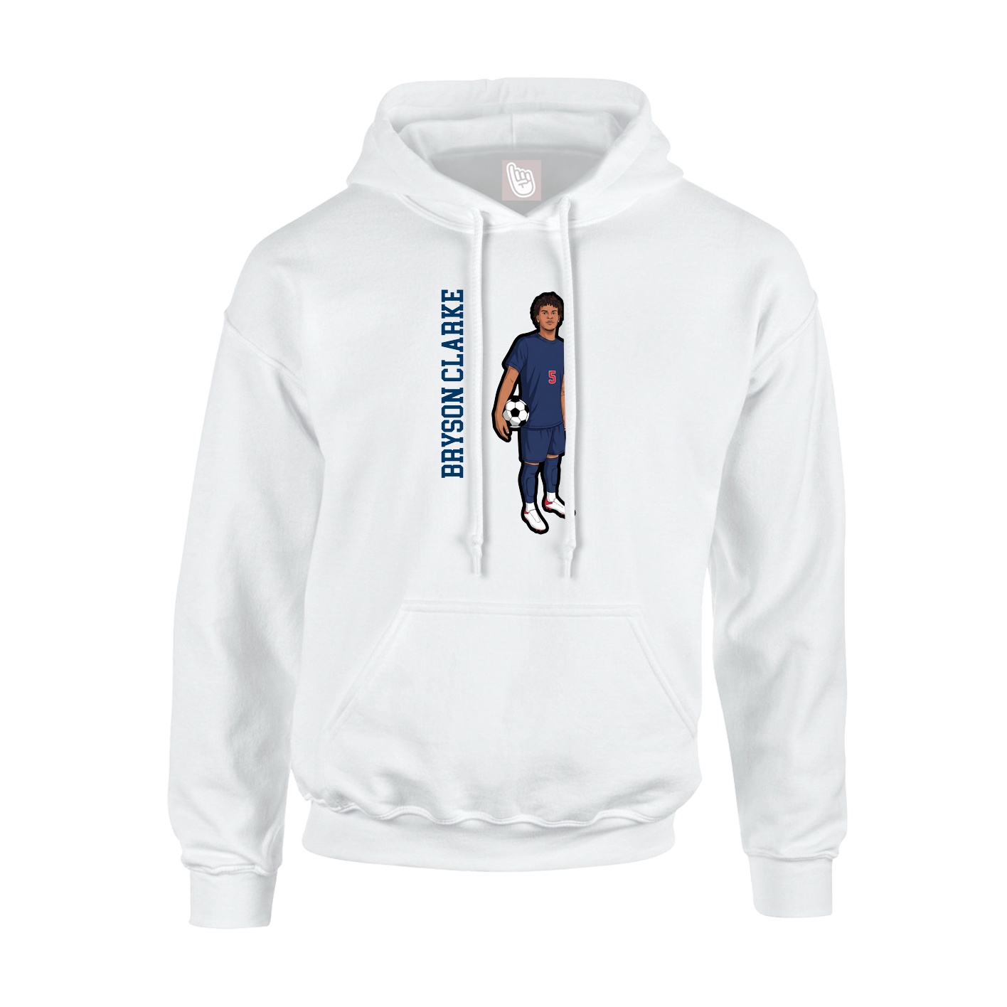 Youth Hoodie — Name Vertical in White