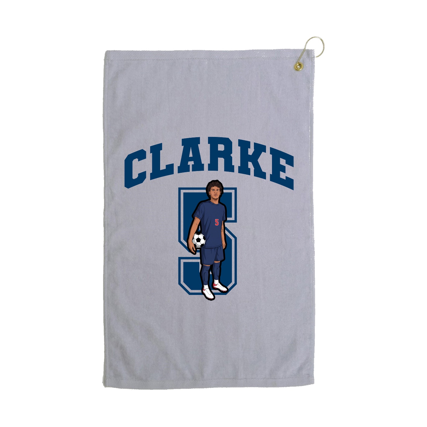Golf Towel — Number in Grey