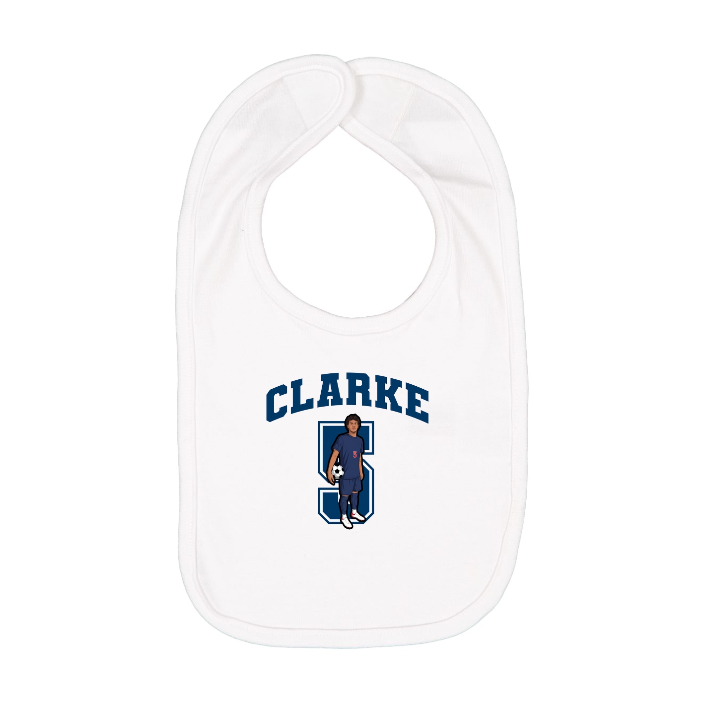 Infant Bib — Number in White