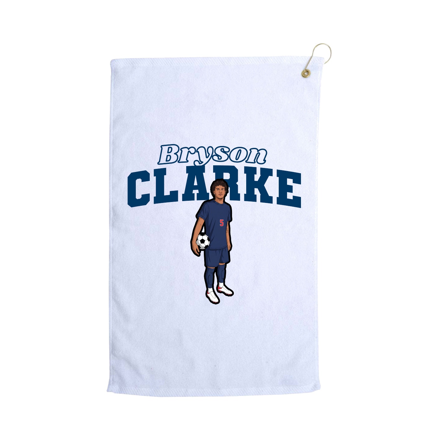 Golf Towel — Name Arch in White