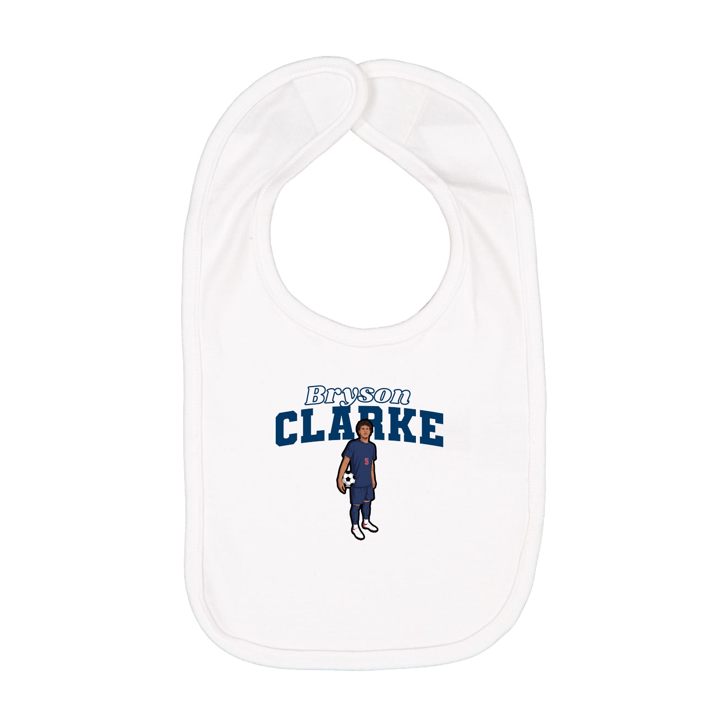 Infant Bib — Name Arch in White