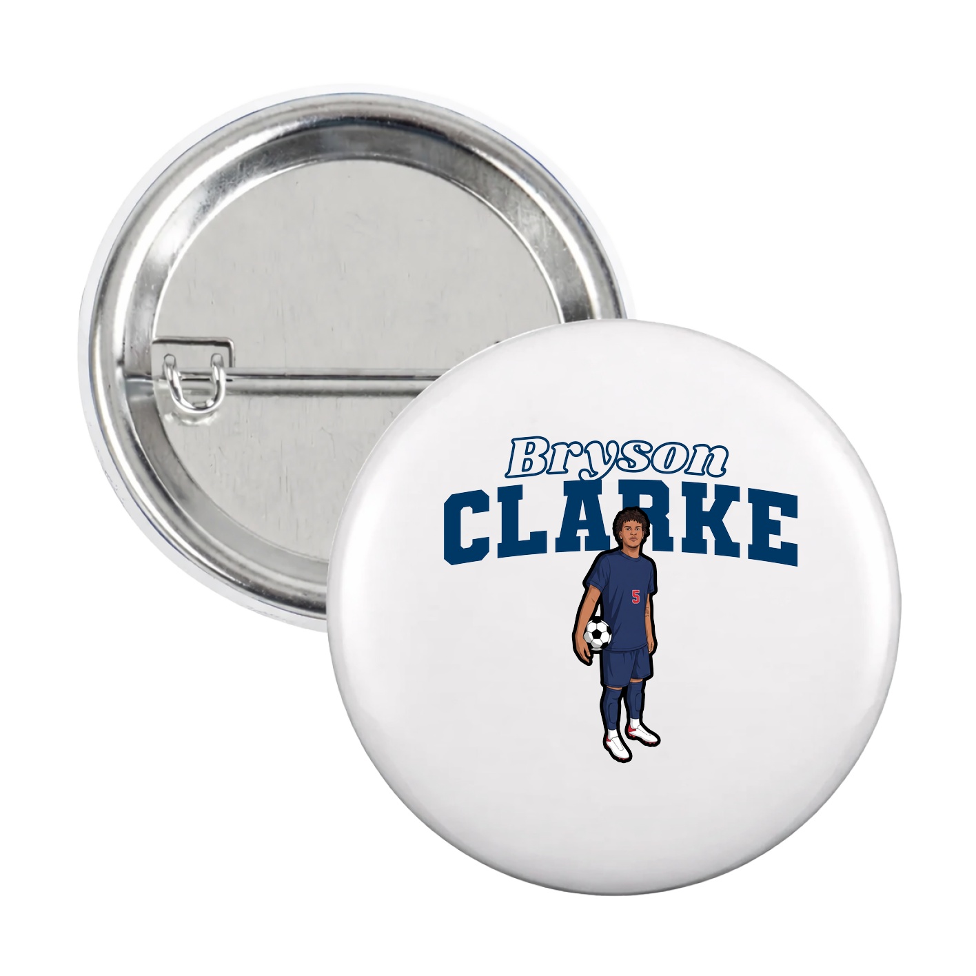 Game Day Button — Name Arch in White
