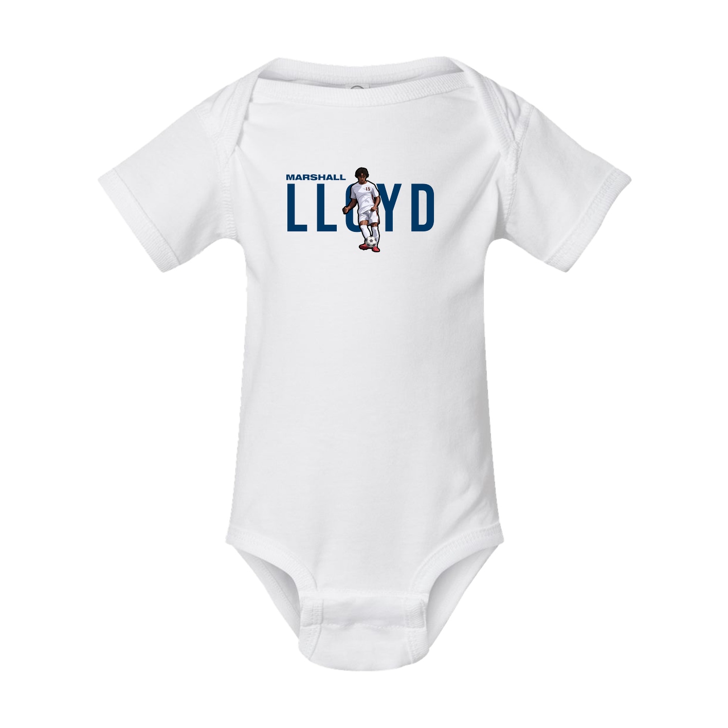 Baby Onesie — Player Name in White