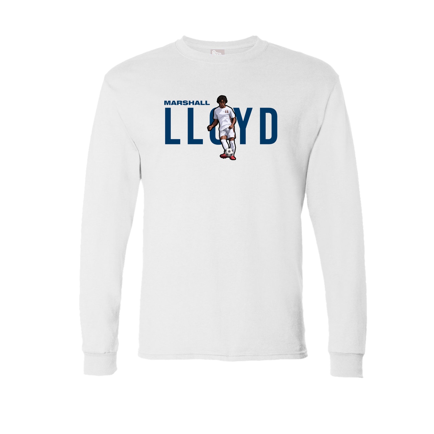 Long Sleeve Tee — Player Name in White