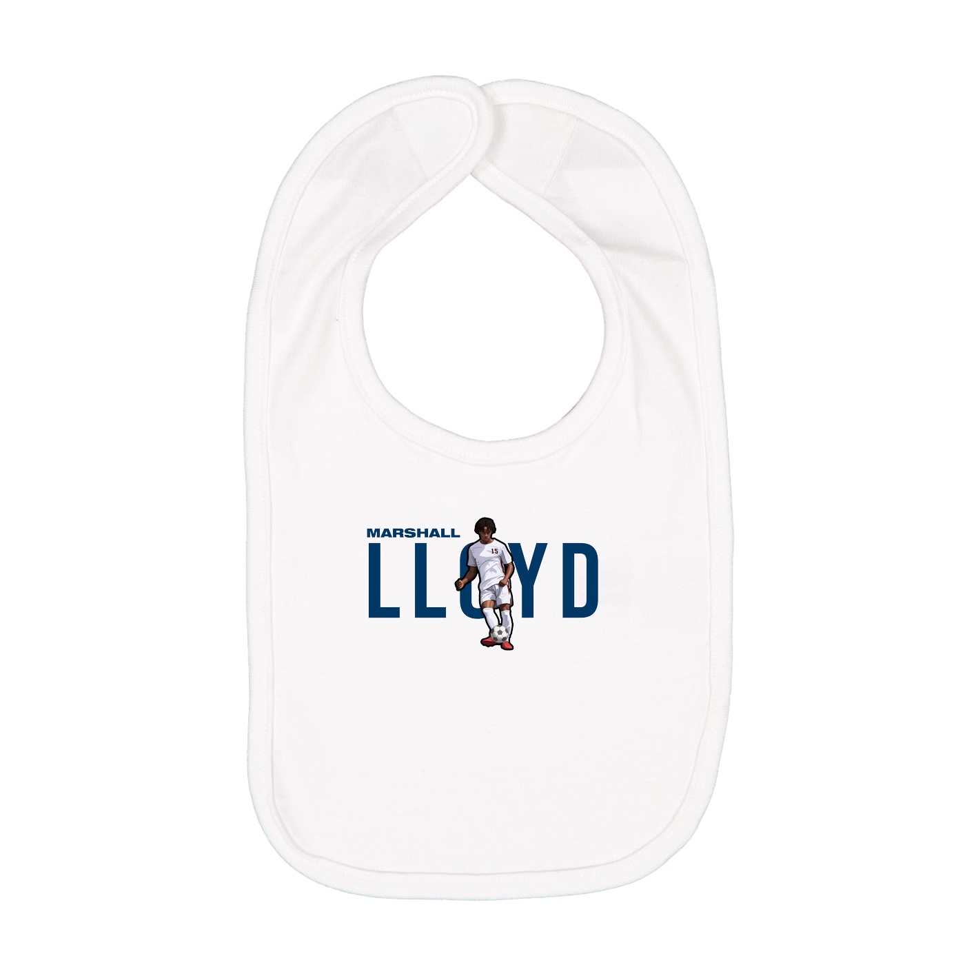 Infant Bib — Player Name in White