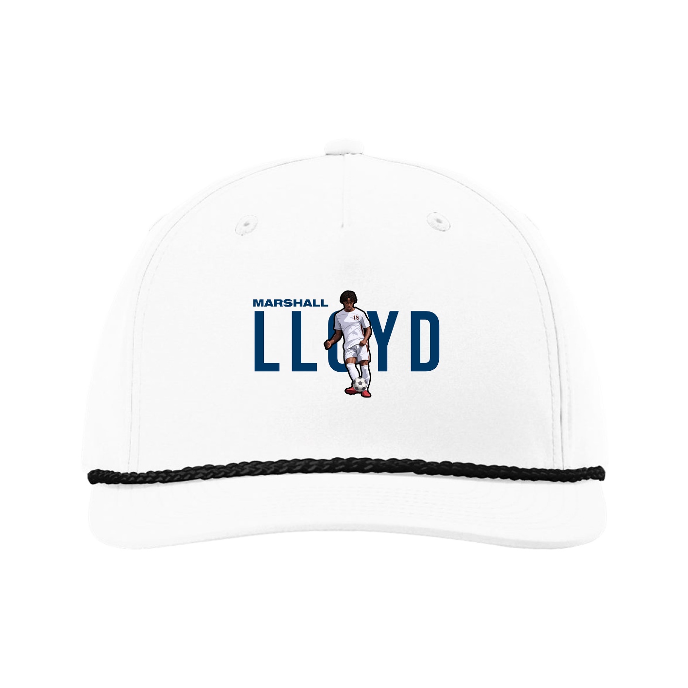 Five-Panel Classic Rope Cap — Player Name in White