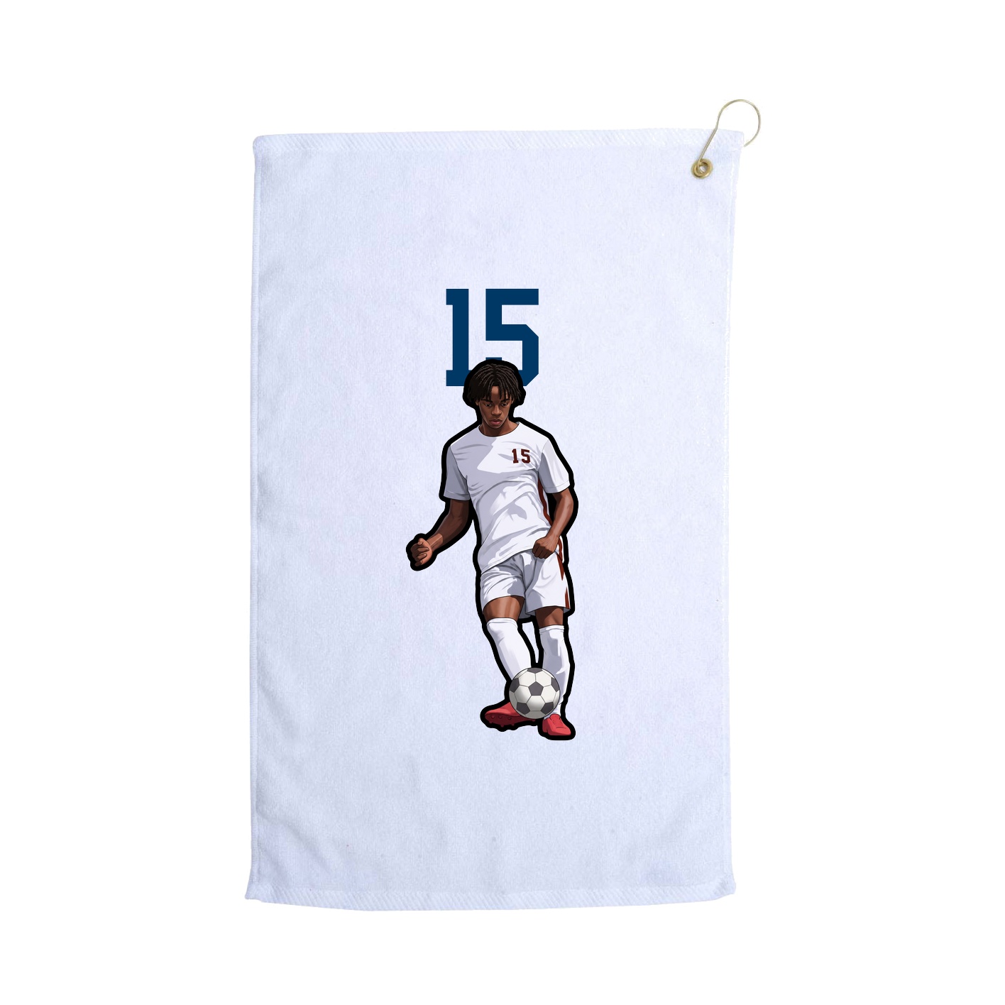 Golf Towel — Number Top in White