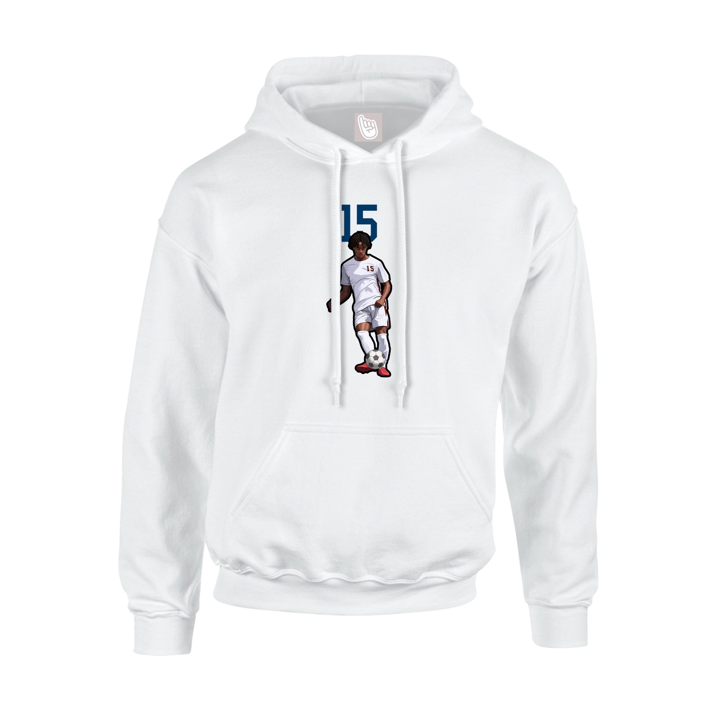Youth Hoodie — Number Top in White