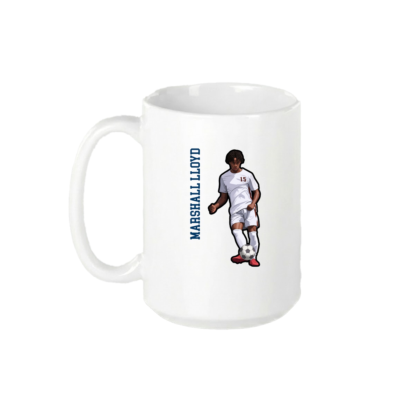 15oz Coffee Mug — Name Vertical in White