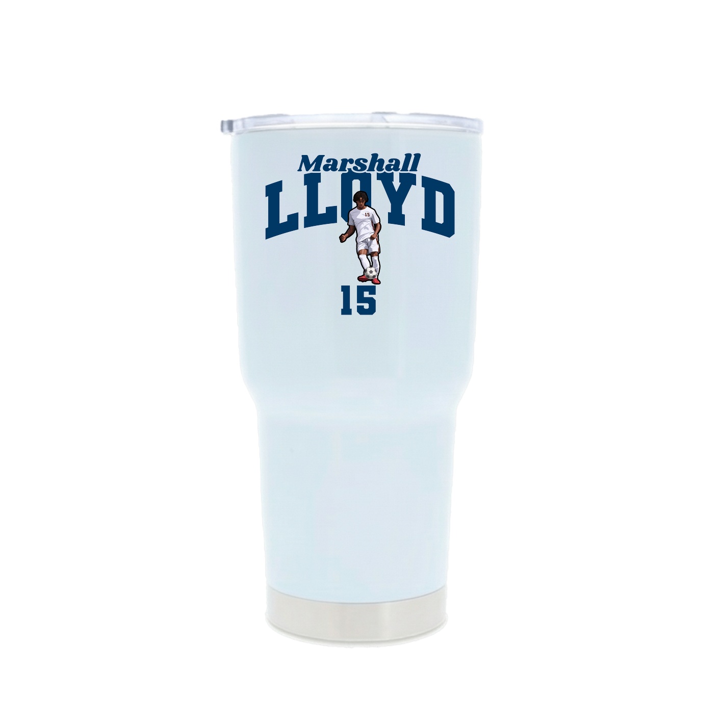 30oz Stainless Steel Tumbler — Signature Arch in White