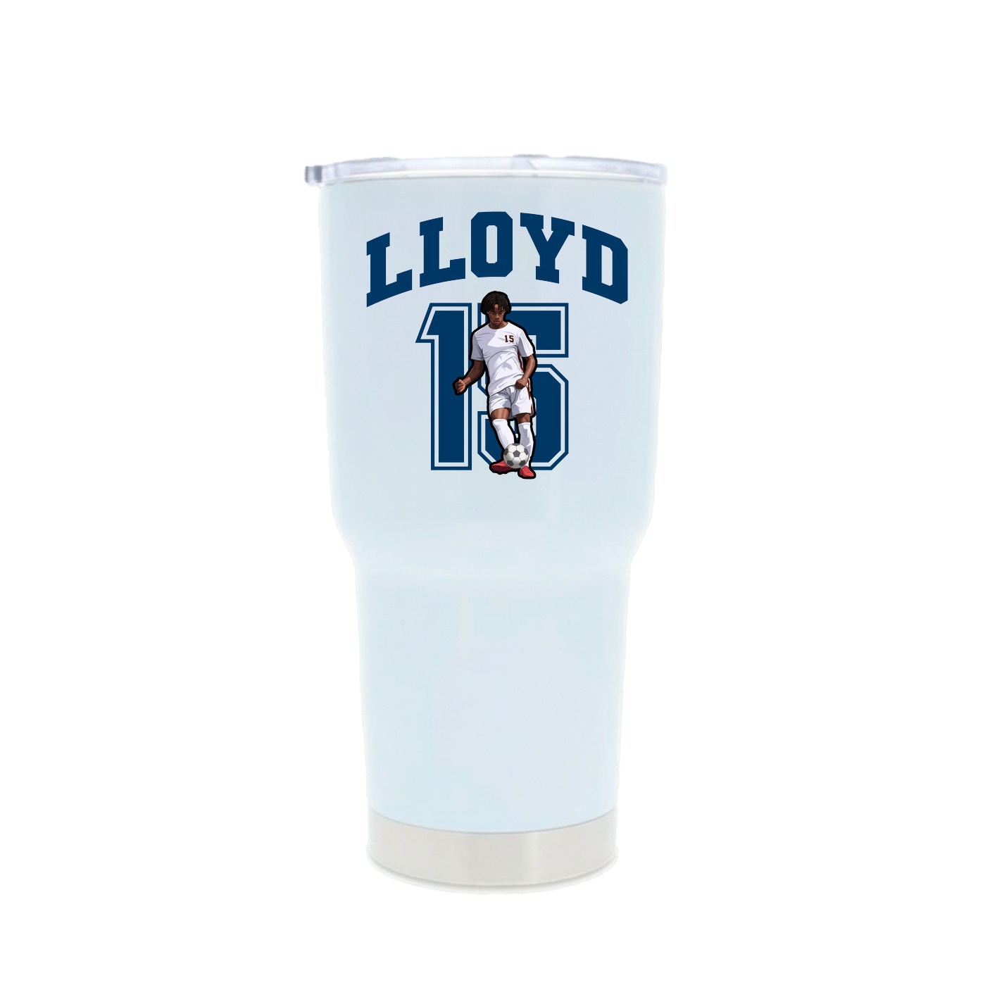 30oz Stainless Steel Tumbler — Number in White