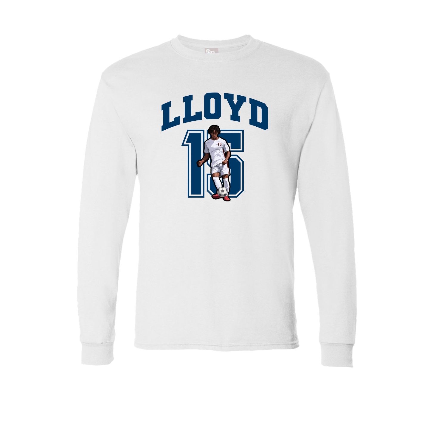 Long Sleeve Tee — Number in White