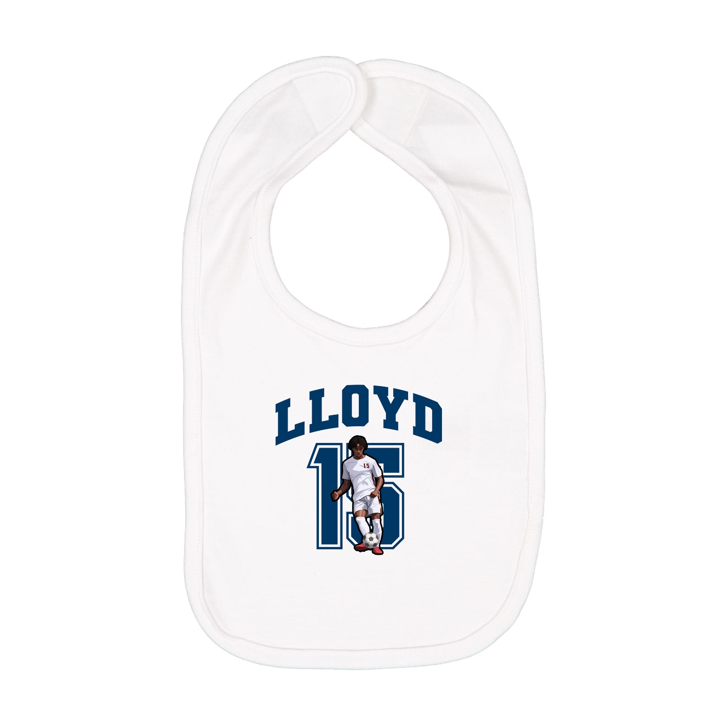 Infant Bib — Number in White