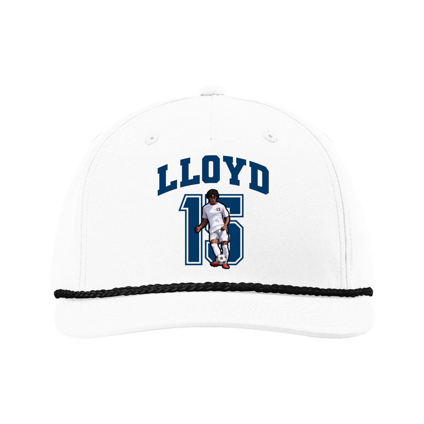 Five-Panel Classic Rope Cap — Number in White