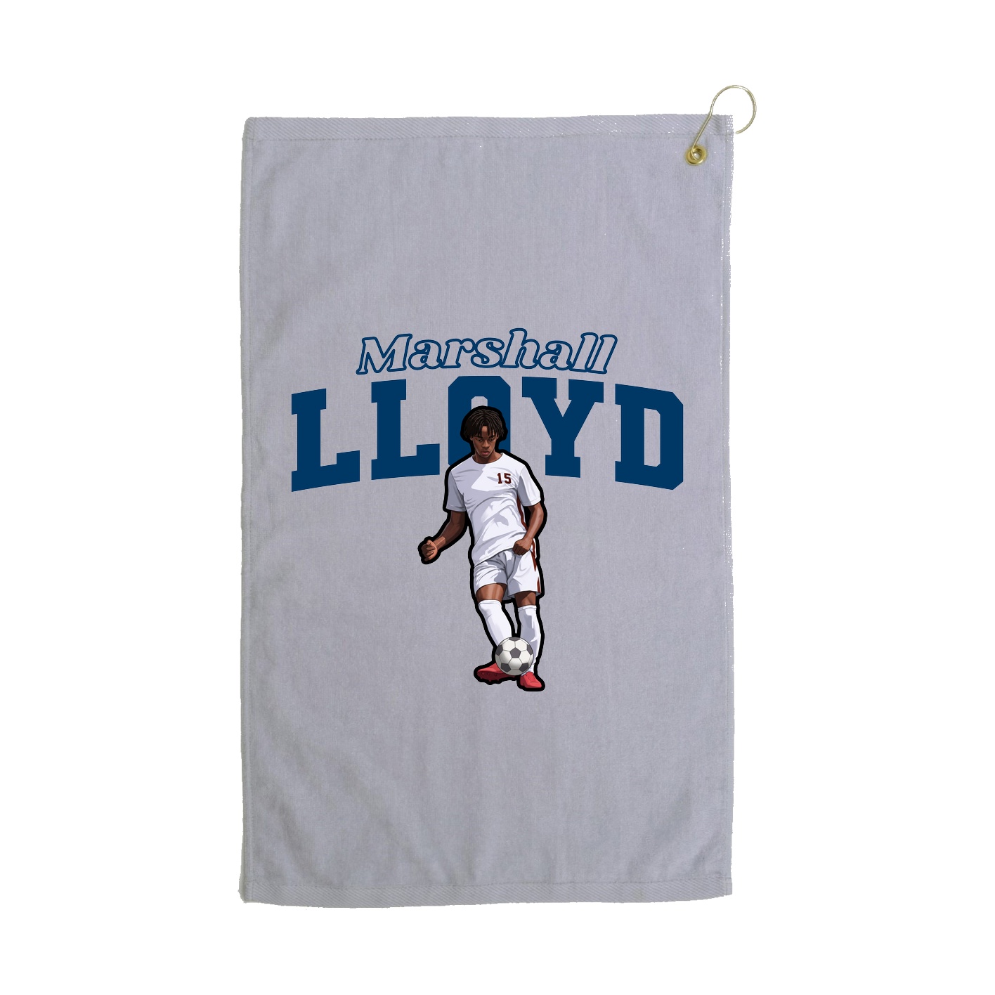 Golf Towel — Name Arch in Grey
