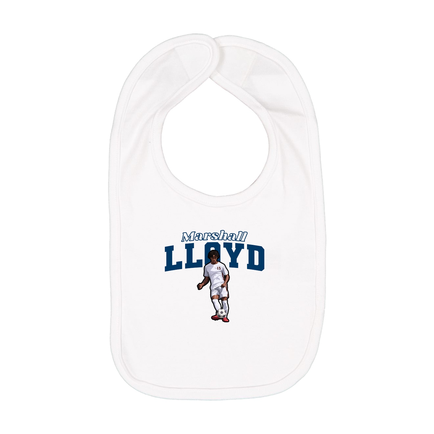 Infant Bib — Name Arch in White
