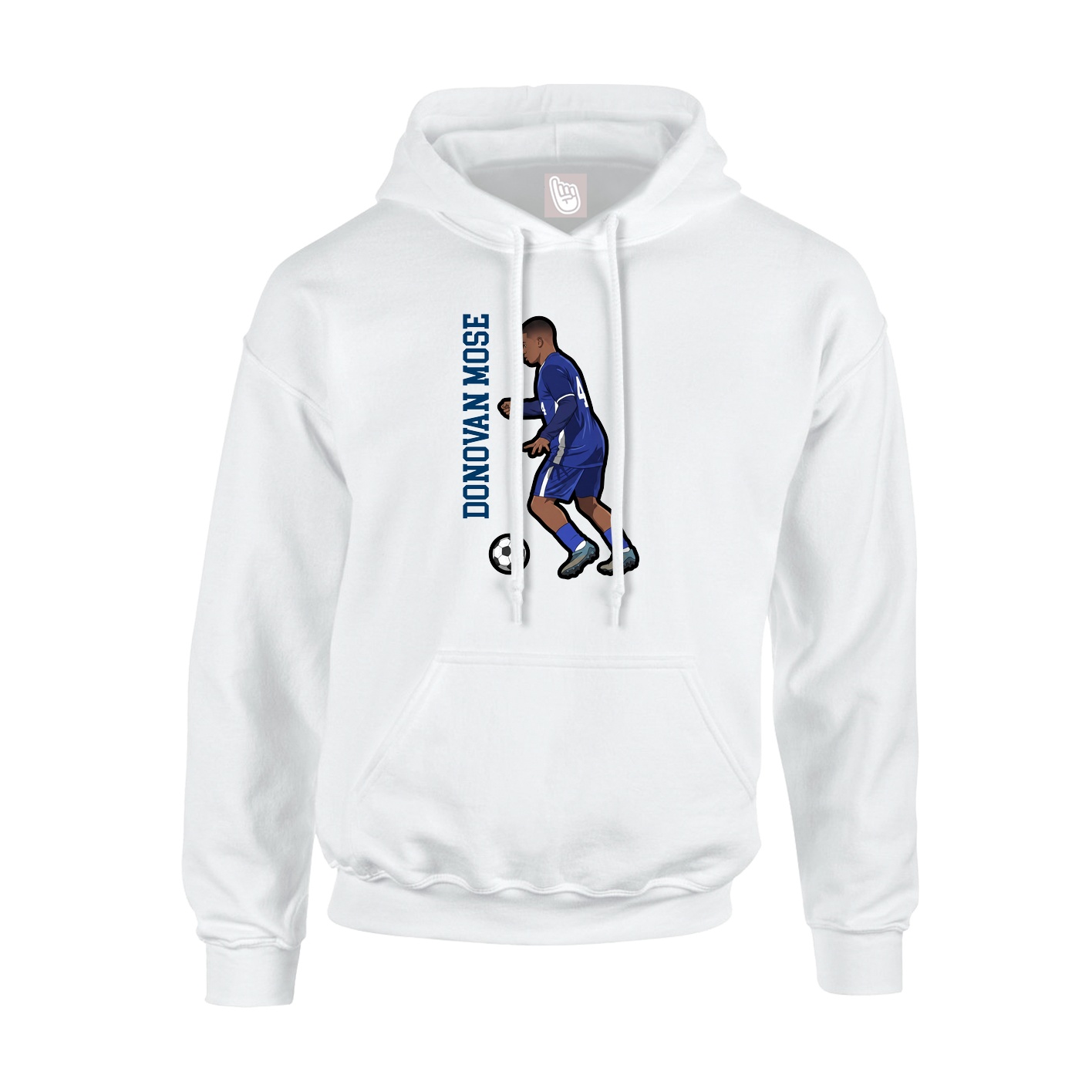 Youth Hoodie — Name Vertical in White