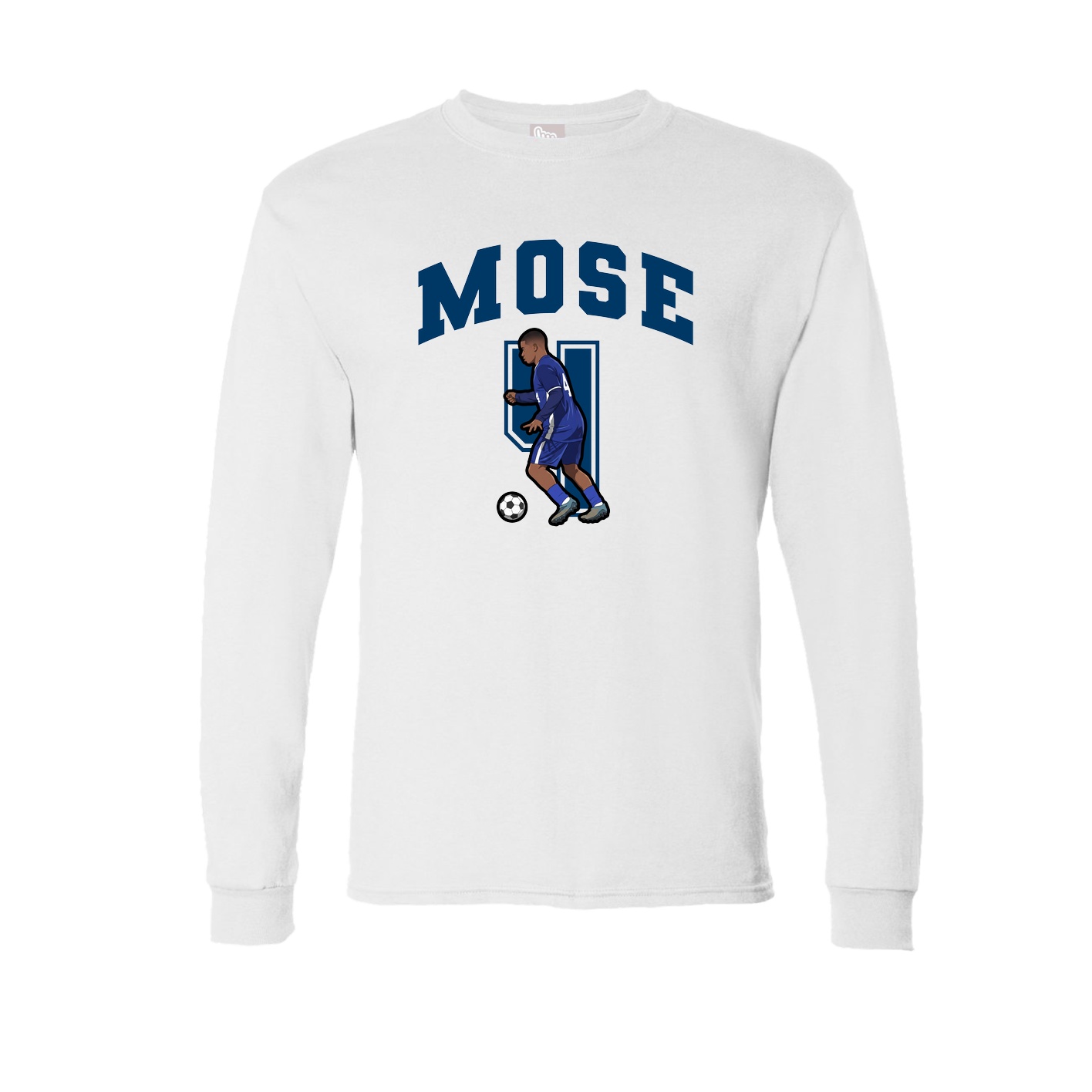 Long Sleeve Tee — Number in White