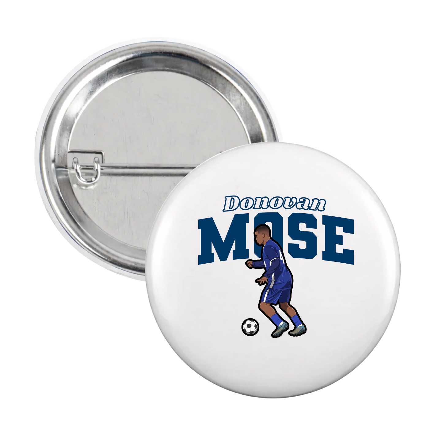 Game Day Button — Name Arch in White