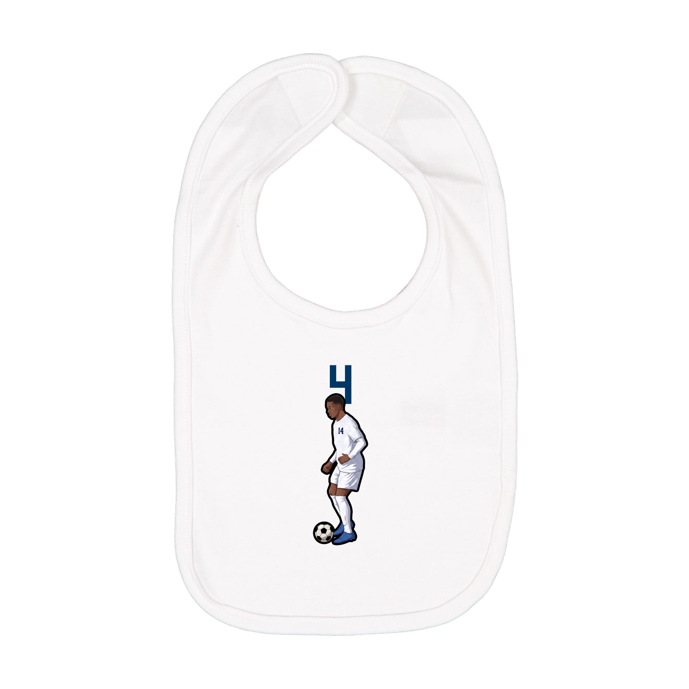 Infant Bib — Number Top in White