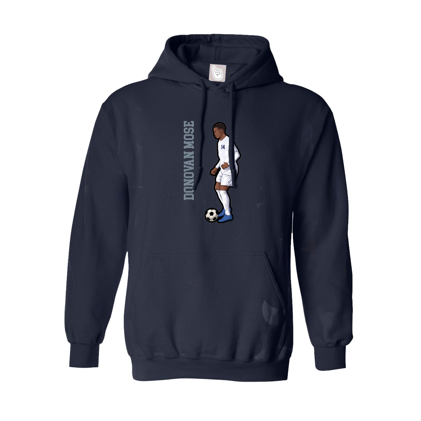 Hoodie — Name Vertical in Navy