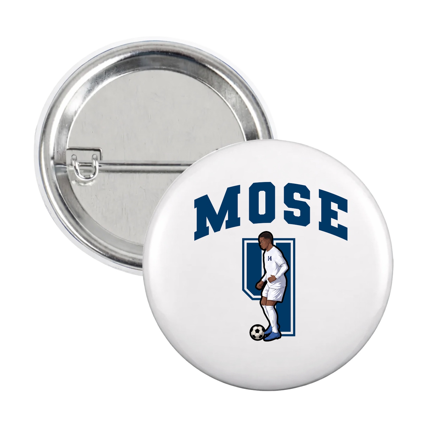 Game Day Button — Number in White