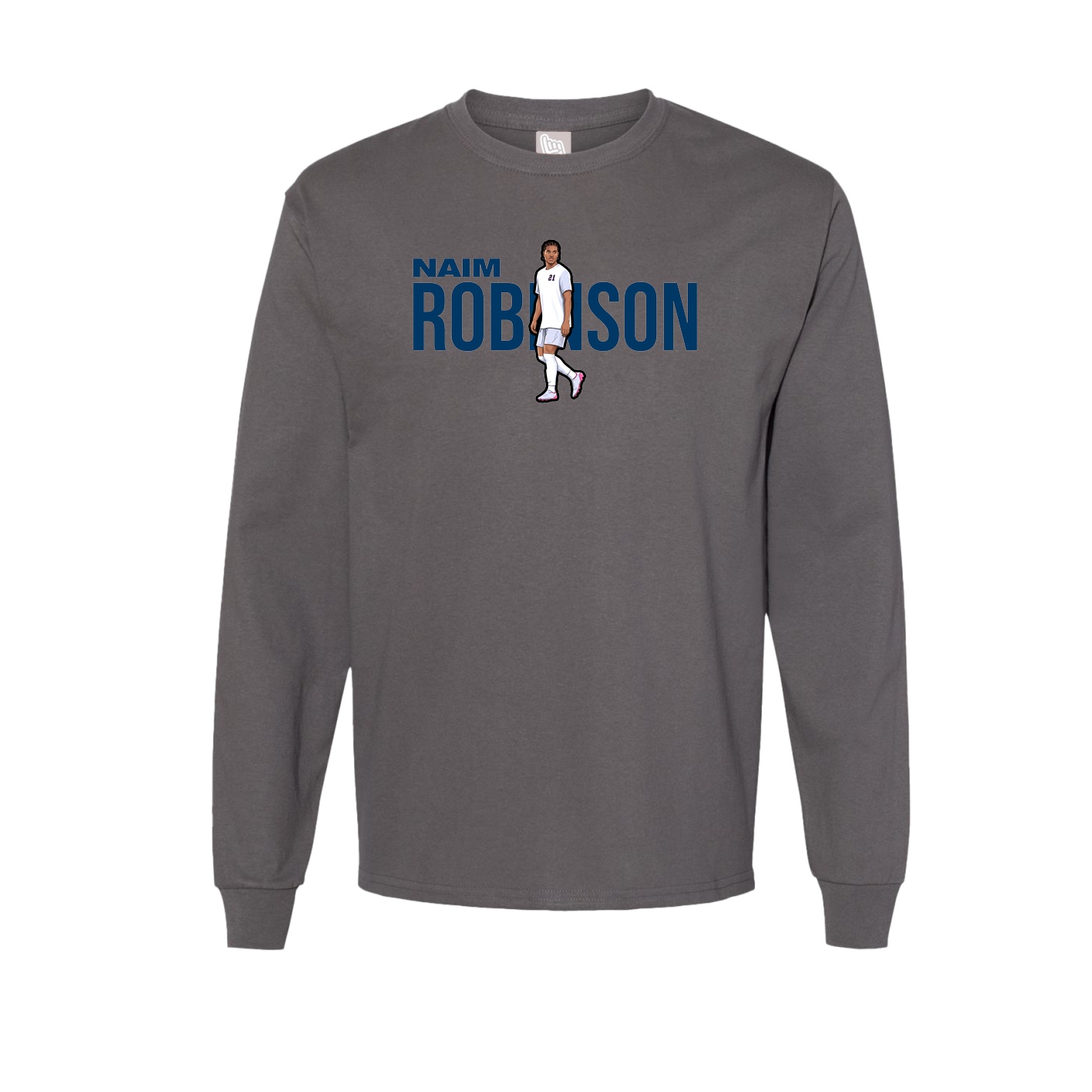 Long Sleeve Tee — Player Name in Grey