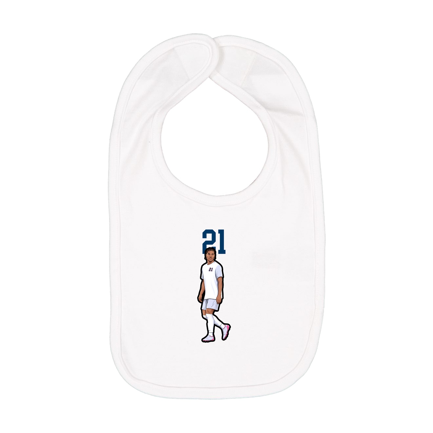 Infant Bib — Number Top in White