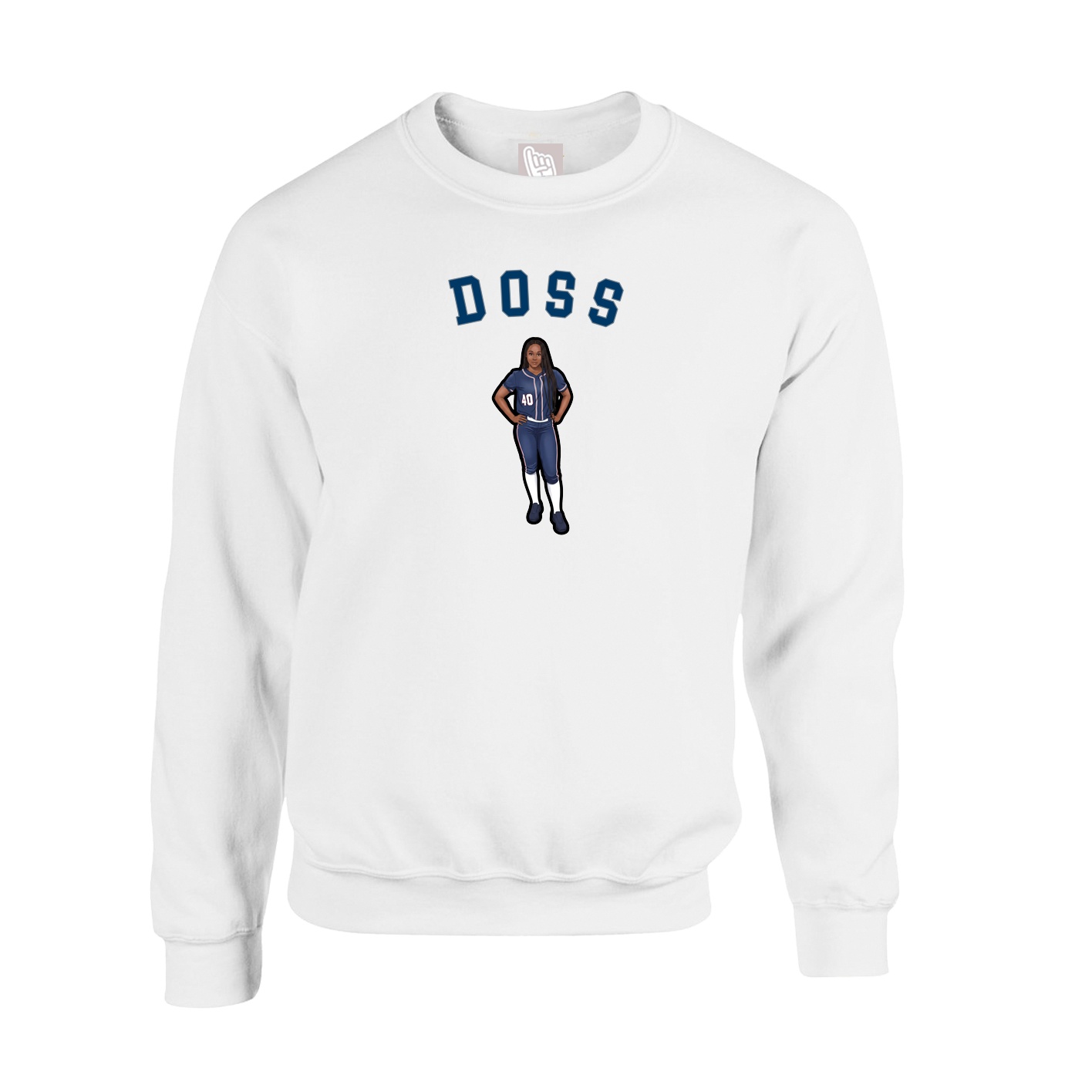 Fleece Crew — Shirsey Arch in White