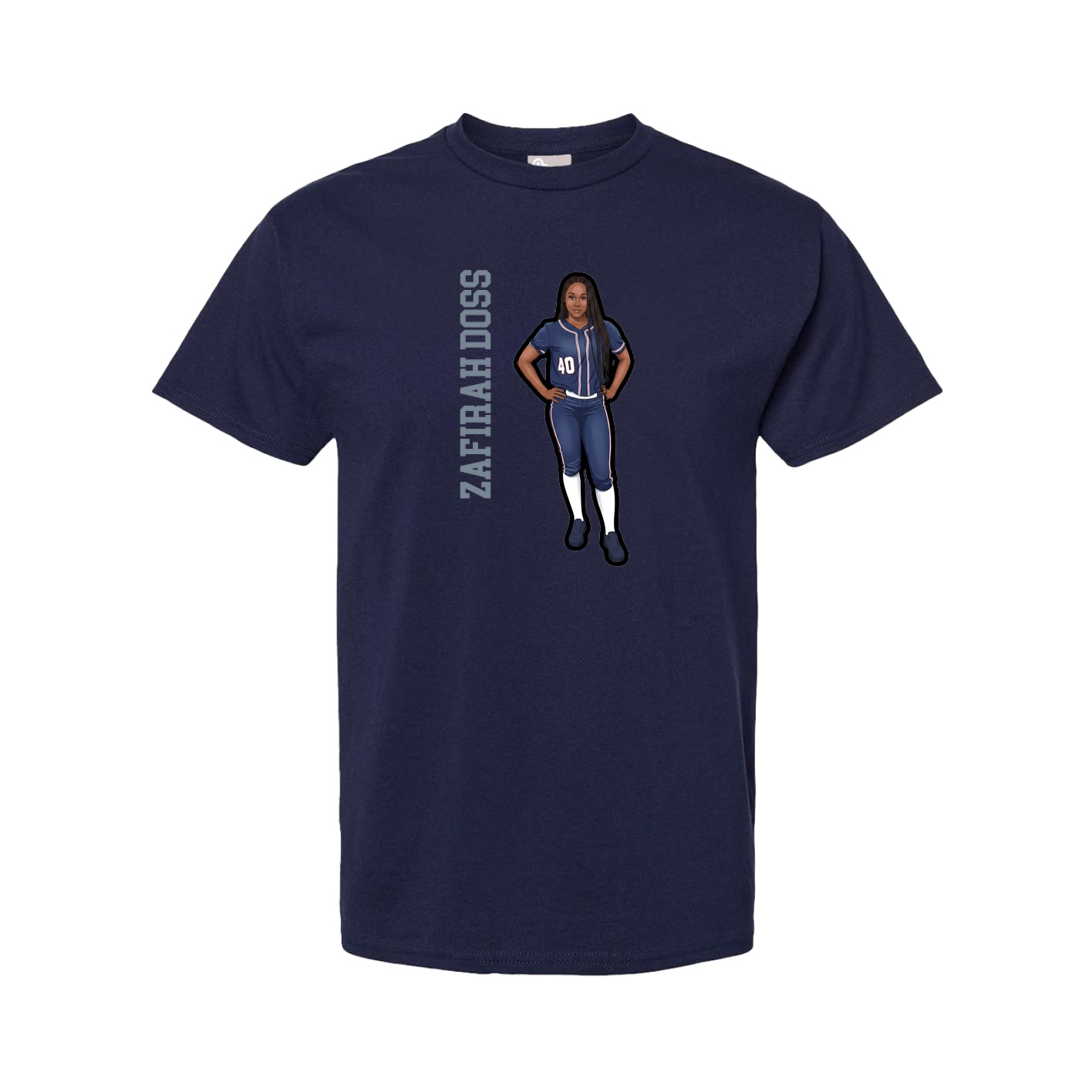 Tee — Name Vertical in Navy