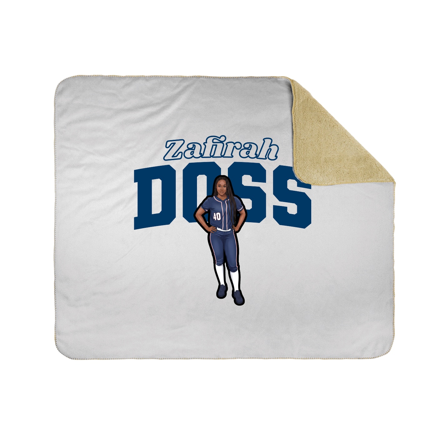 Throw Blanket — Name Arch in White