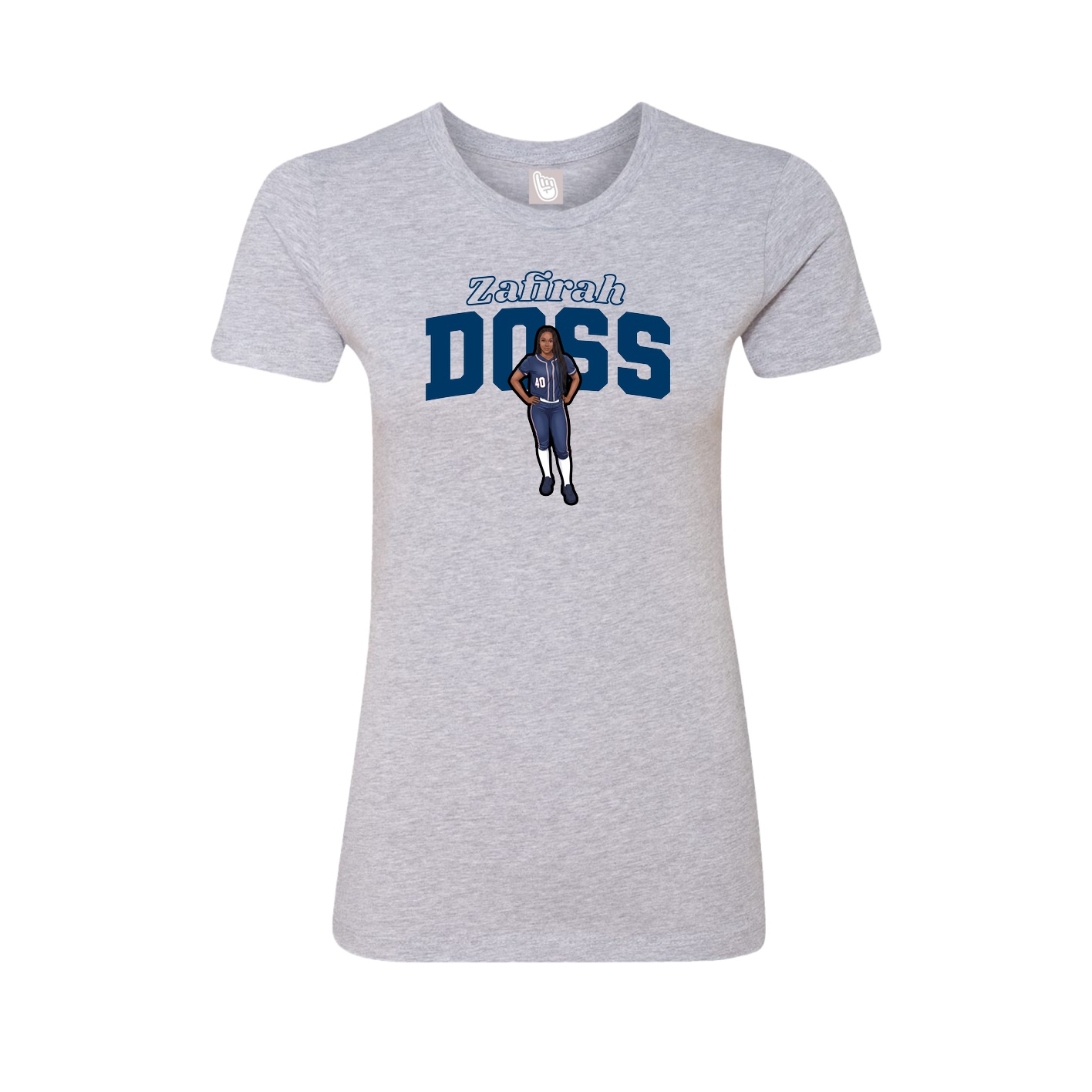 Womens Tee — Name Arch in Grey